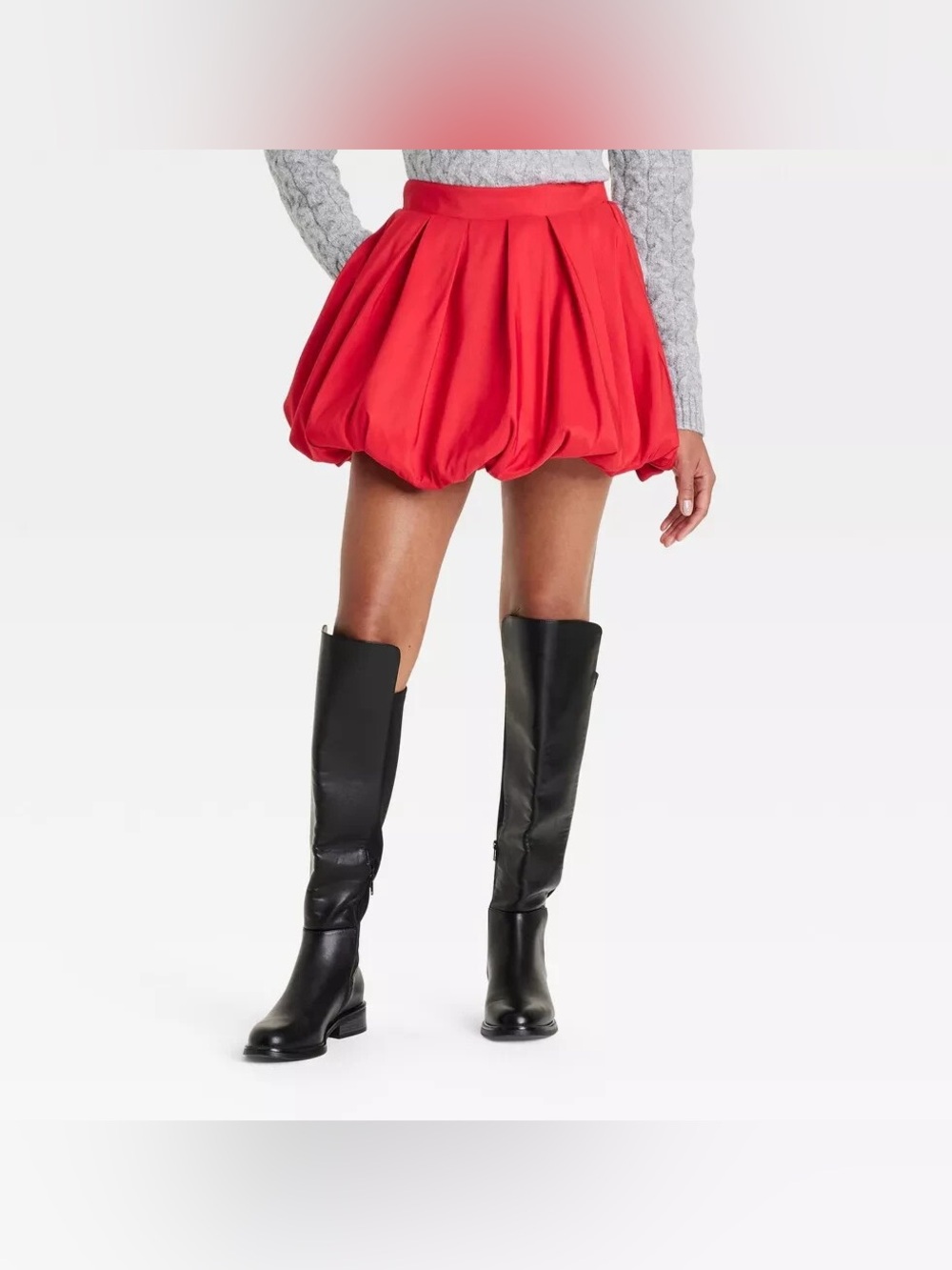 New A New Day red bubble hem mini skirt size small
